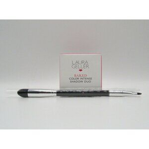 Laura Geller Baked Color Intense Shadow Duo & Brush NIB Marble/Midnight